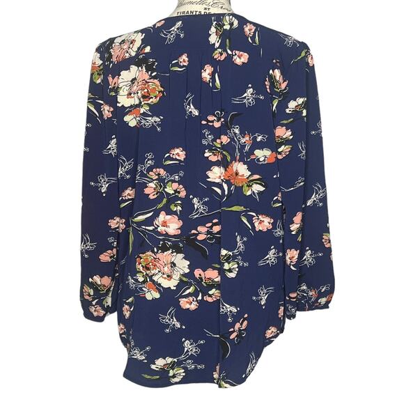 Fun2Fun SMALL Kenmore Split Neck Blouse - Stitch Fix 3/4 Sleeve Floral Top - Picture 5 of 11